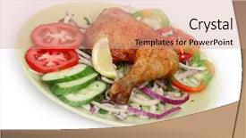  Presentation with chicken little chicks - Theme having chicken leg with fresh vegetable background and a coral colored foreground