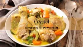  Presentation with chicken little chicks - Amazing slide set having chicken leg with vegetable backdrop and a yellow colored foreground