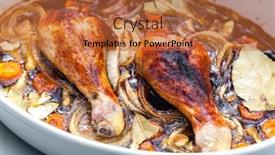  Presentation with onion - Slides featuring chicken-legs-baked-with-onion background and a  colored foreground