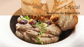  Presentation with dried food - Slide deck consisting of chicken-liver-pate-with-ciabatta background and a yellow colored foreground