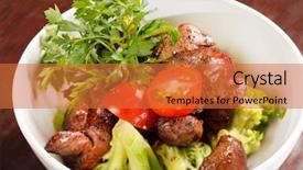  Presentation with liver - Colorful theme enhanced with chicken liver with vegetables backdrop and a red colored foreground