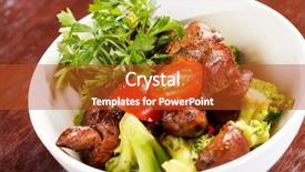  Presentation with liver - Presentation theme with chicken liver with vegetables background and a crimson colored foreground