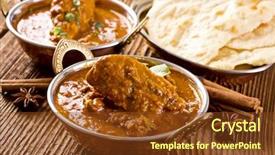  Presentation with chicken - Amazing slides having chicken madras with naad bread backdrop and a tawny brown colored foreground