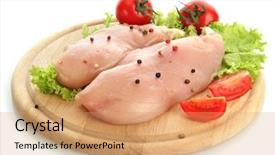  Presentation with chicken meat package - Amazing presentation having chicken meat on cutting board backdrop and a coral colored foreground
