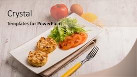  Presentation with chicken little chicks - Audience pleasing presentation theme consisting of chicken medallions with sliced almond backdrop and a  colored foreground