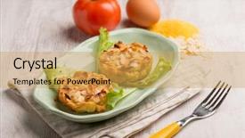  Presentation with chicken little chicks - Audience pleasing slide deck consisting of chicken medallions with sliced almond backdrop and a  colored foreground