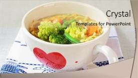  Presentation with noodle - Audience pleasing PPT theme consisting of chicken-noodle-soup-with-sorted backdrop and a lemonade colored foreground