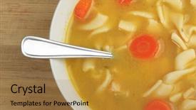  Presentation with noodle - Presentation theme with chicken noodle soup background and a gold colored foreground