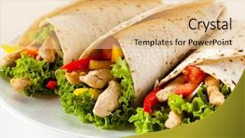  Presentation with grilled chicken - Beautiful presentation design featuring chicken nuggets - kebab - grilled meat backdrop and a coral colored foreground