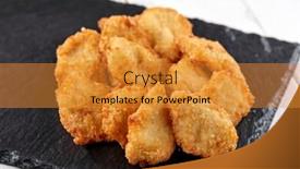  Presentation with nuggets - Colorful presentation theme enhanced with chicken-nuggets-on-the-black backdrop and a gold colored foreground