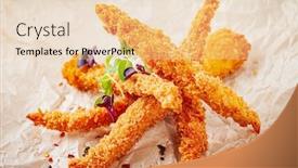  Presentation with parchment - Audience pleasing presentation design consisting of chicken-nuggets-on-the-parchment backdrop and a lemonade colored foreground