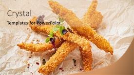  Presentation with parchment - Theme having chicken-nuggets-on-the-parchment background and a lemonade colored foreground