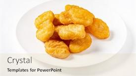  Presentation with nuggets - Presentation theme consisting of chicken-nuggets-on-the-white background and a lemonade colored foreground