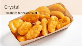  Presentation with nuggets - PPT theme having chicken-nuggets-on-the-white background and a yellow colored foreground