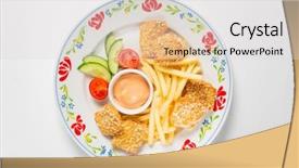  Presentation with chicken little chicks - Amazing slide set having chicken nuggets with french fries backdrop and a  colored foreground