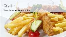  Presentation with nuggets - Amazing PPT layouts having chicken-nuggets-with-french-fries backdrop and a sky blue colored foreground