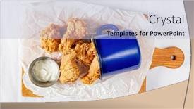  Presentation with nuggets - Presentation with chicken-nuggets-with-mayo-sauce background and a light blue colored foreground