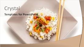  Presentation with nuggets - Beautiful PPT layouts featuring chicken-nuggets-with-rice backdrop and a lemonade colored foreground