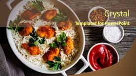 Presentation with nuggets - Theme featuring chicken-nuggets-with-rice background and a tawny brown colored foreground