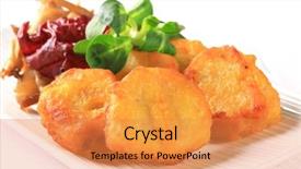  Presentation with nuggets - Theme enhanced with chicken nuggets with sauteed oyster background and a gold colored foreground