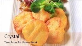  Presentation with oyster - PPT layouts enhanced with chicken nuggets with sauteed oyster mushrooms background and a yellow colored foreground