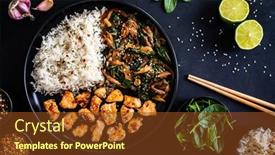  Presentation with oyster - Amazing slide deck having chicken-nuggets-with-white-rice backdrop and a tawny brown colored foreground