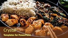  Presentation with oyster - PPT layouts enhanced with chicken-nuggets-with-white-rice background and a tawny brown colored foreground