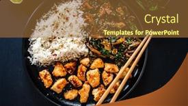  Presentation with oyster - Amazing slide deck having chicken-nuggets-with-white-rice backdrop and a tawny brown colored foreground