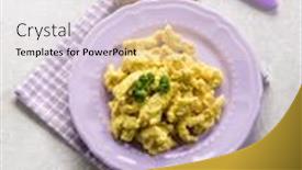  Presentation with nuggets - Slide set having chicken-nuggets background and a light gray colored foreground