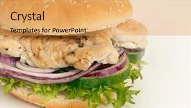  Presentation with cucumbers - Slide set enhanced with turkey burger - chicken onions cucumbers and lettuce background and a yellow colored foreground