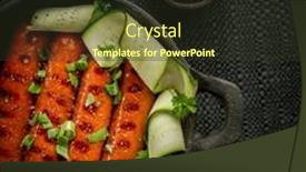  Presentation with bbq chicken - Presentation design featuring chicken-or-pork-sausages-served background and a tawny brown colored foreground