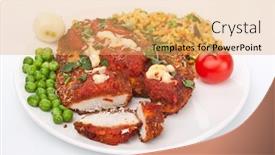  Presentation with chicken - Presentation theme having chicken parmesan background and a yellow colored foreground