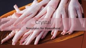  Presentation with food chicken - Beautiful slide deck featuring chicken-paw-on-dark-background backdrop and a coral colored foreground