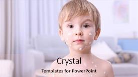  Presentation with cute - Slides having viral infection - cute little boy with chickenpox background and a lemonade colored foreground