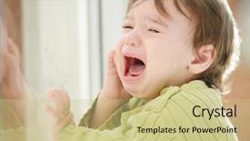  Presentation with sick baby - Audience pleasing presentation design consisting of parents toddler - sick baby standing and waiting backdrop and a soft green colored foreground