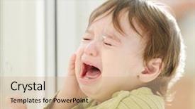  Presentation with baby sick - Cool new slide set with small pox - sick baby standing and waiting backdrop and a soft green colored foreground