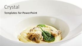  Presentation with italy food - Slide set featuring chicken-ragout-close-up-served background and a sky blue colored foreground