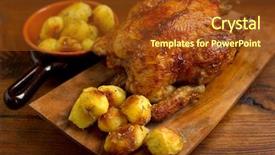  Presentation with roasted chicken - Amazing presentation having chicken roasted with potatoes backdrop and a tawny brown colored foreground