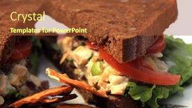  Presentation with lunch - Colorful presentation theme enhanced with chicken salad sandwich on multi grain bread lunch concept isolated on white with room for text chicken salad on bread backdrop and a red colored foreground