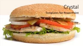  Presentation with soft drink - Beautiful PPT theme featuring grilled chicken - still life with fast food backdrop and a coral colored foreground