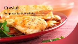  Presentation with peanut - Slides enhanced with chicken satay with sesame seeds background and a yellow colored foreground