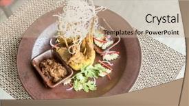  Presentation with sate - Amazing PPT theme having chicken sate skewers thai groumet backdrop and a coral colored foreground