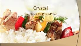  Presentation with chicken poultry farm white layer - Cool new presentation with chicken shish kebab on bed backdrop and a cream colored foreground