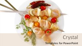  Presentation with kebab - Theme with beautiful womans nails with nice stylish manicure background and a tawny brown colored foreground