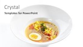  Presentation with poultry meat - Audience pleasing PPT layouts consisting of chicken-soup-with-tagliatelle-pasta backdrop and a white colored foreground