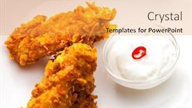  Presentation with dip - Presentation theme enhanced with chicken-strips-with-garlic-dip background and a yellow colored foreground
