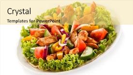  Presentation with grilled chicken - Amazing presentation design having chicken strips with vegetable salad backdrop and a yellow colored foreground