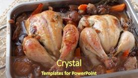  Presentation with hydroponics vegetables hydroponic vegetable - Slide set enhanced with chicken stuffed with chestnuts background and a tawny brown colored foreground