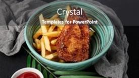  Presentation with chiken - PPT layouts featuring chicken-tenders-with-french-fries background and a dark gray colored foreground
