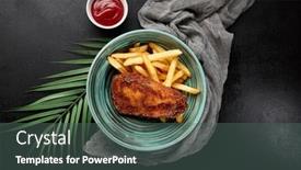  Presentation with chiken - Slides featuring chicken-tenders-with-french-fries background and a dark gray colored foreground